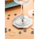 Jogo 26 pçs Pingente Separador Marcador de Taças Alfabeto Mesa Posta Luxo Dourado Gold