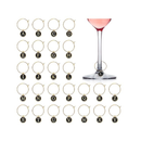 Jogo 26 pçs Pingente Separador Marcador de Taças Alfabeto Mesa Posta Luxo Dourado Gold