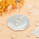 Jogo 26 pçs Pingente Separador Marcador de Taças Alfabeto Mesa Posta Luxo Dourado Gold