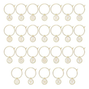 Jogo 26 Peças Marcador de Taças Luxo Dourado Gold