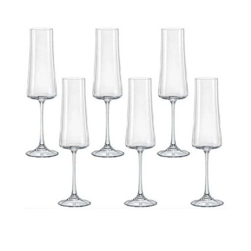 Jogo 6 Taças Para Champanhe Xtra Cristal Ecologico Bohemia