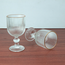 Jogo de Taças de Vidro Com Borda Dourada 6 Peças 270ml