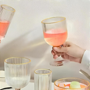 Jogo de Taças de Vidro Com Borda Dourada 6 Peças 270ml