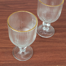 Jogo de Taças de Vidro Com Borda Dourada 6 Peças 270ml