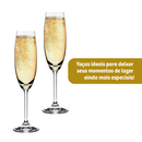 Jogo 6 Taças Champagne Cristal Bohemia 220ml Titanium