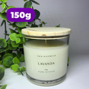 Vela aromática artesanal PREMIUM 150/100G - Vários Aromas - Com especiarias e tampa de madeira