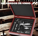 Abridor Vinho Saca Rolhas Sommelier 9 Pçs Maleta