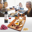 Linda Tábua de Queijos e Frios com 04 Espátulas Madeira Presenteável