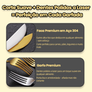 AICOOL 24 Jogo De Talheres Inoxidável 416 Suprimentos De Cozinha Talheres de Dourados Talheres