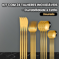Conjunto de Talher Premium 24 Peças Dourado