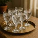 Jogo Kit 6 Taça Diamante Copo Vidro Transparente 340ml