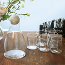 Jarra de vidro com Tampa de Bambu 1,7 Litros Kit 6 Copos de Vidro 280ml