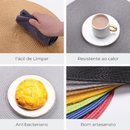 Kit 6 Peças Jogo Americano Redondo Sousplat Cozinha Jantar Descanso de Prato Sousplat Cozinha